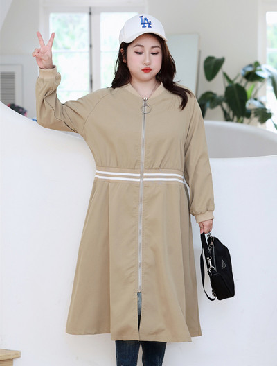 Jauni 2022. gada Sieviešu pavasara rudens lielizmēra topi sievietēm Liela izmēra O veida kakla izgriezums ar garām piedurknēm melns mētelis 4XL 5XL 6XL 7XL 8XL