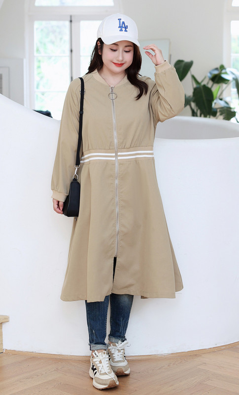 Jauni 2022. gada Sieviešu pavasara rudens lielizmēra topi sievietēm Liela izmēra O veida kakla izgriezums ar garām piedurknēm melns mētelis 4XL 5XL 6XL 7XL 8XL