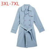 Nova 2023. Jesen Zima Dugačka vjetrovka velikih veličina za žene, široki kaput dugih rukava s džepovima i gumbima za remen 4XL 5XL 6XL 7XL