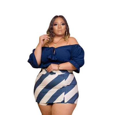 CM.YAYA liela izmēra sieviešu puķains leoparda svītrains Midi svārku uzvalks 2022. gada vasaras ielas mini blūzei, eleganti pieskaņotu komplektu komplekti