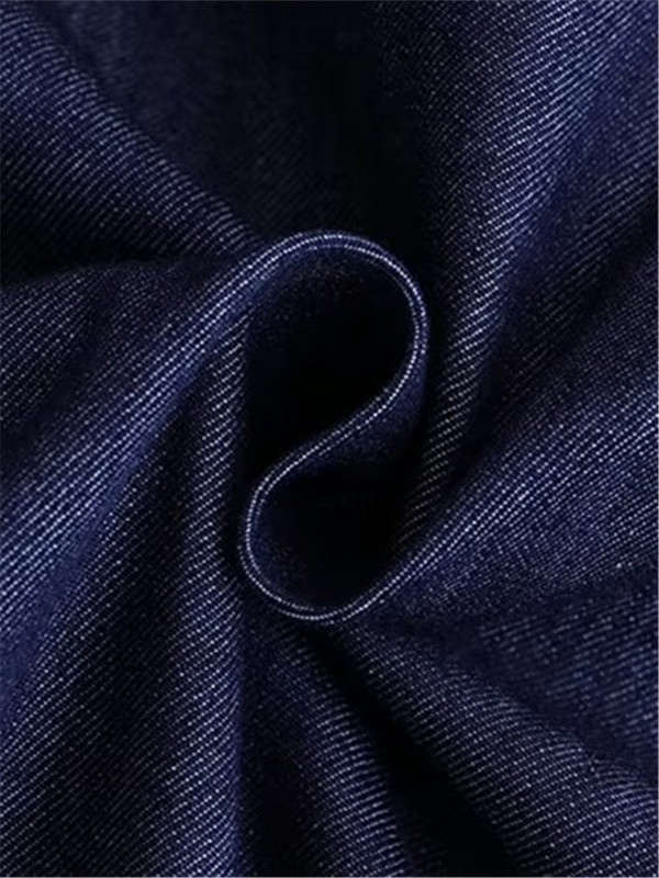 Liela izmēra sieviešu džinsa krekls ar garām piedurknēm atloks Vienkrāsains džinsa blūze priekšpuse krūtīs, brīvs liela izmēra krekls pavasarī