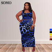 Svārki Komplekti Apdrukāti Pieguļoši gurni Modes Kvadrātveida apkakles Topi Drukāt Ikdienišķs Lielizmērs Sieviešu divdaļīgs Uzvalks Vairumtirdzniecība Dropshipping