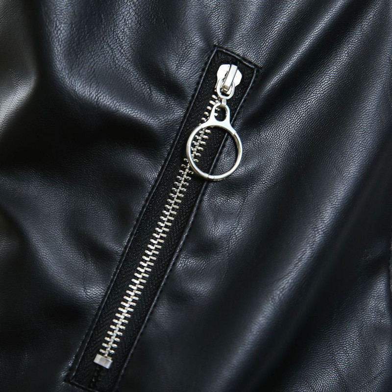 Sieviešu apģērbi Ādas jaka Liela izmēra pavasara modes ikdienas sieviešu motocikla slīpi rāvējslēdzēja PU mēteļi Abrigo De Mujer