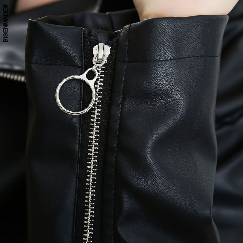 Sieviešu apģērbi Ādas jaka Liela izmēra pavasara modes ikdienas sieviešu motocikla slīpi rāvējslēdzēja PU mēteļi Abrigo De Mujer