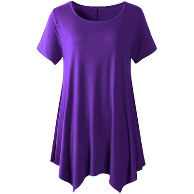 2022. gada vasara sievietēm ar īsām piedurknēm masīva ikdienas blūze Liela izmēra neregulāri gari topi Lielizmēra sieviešu apģērbi