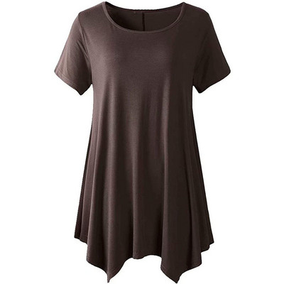 2022. gada vasara sievietēm ar īsām piedurknēm masīva ikdienas blūze Liela izmēra neregulāri gari topi Lielizmēra sieviešu apģērbi