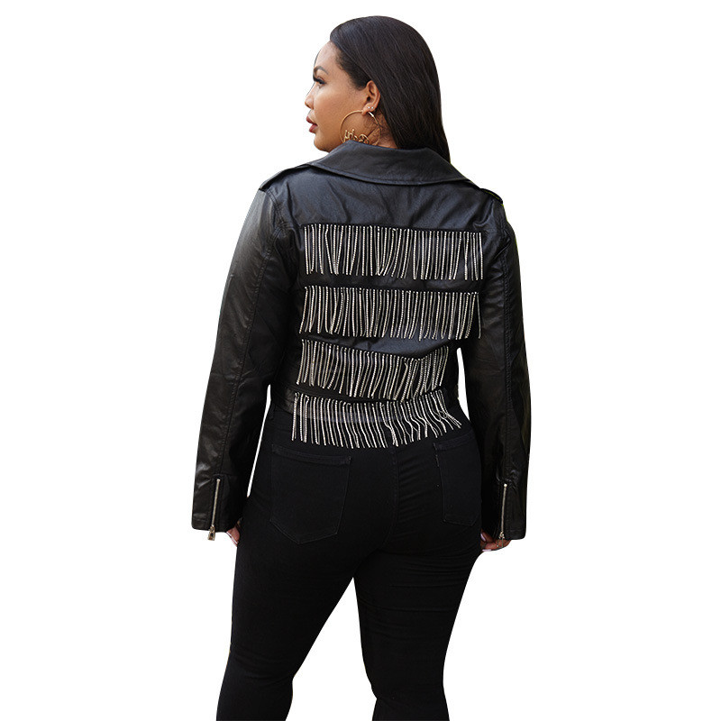 SOMO PU materiāls, rudens ziema, 2022. gada sieviešu apģērbi lielizmēra atloks Streetwear, īsa jaka, melna vairumtirdzniecība, piegāde