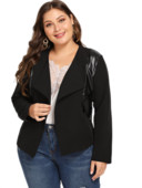 Liela izmēra garām piedurknēm pavasara eleganta jaka sieviešu šalle apkakle atvērta priekšpusē Darbs biroja žakete Sieviešu liela izmēra mētelis 5XL 6XL