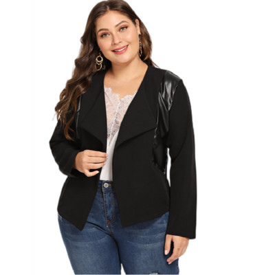 Liela izmēra garām piedurknēm pavasara eleganta jaka sieviešu šalle apkakle atvērta priekšpusē Darbs biroja žakete Sieviešu liela izmēra mētelis 5XL 6XL