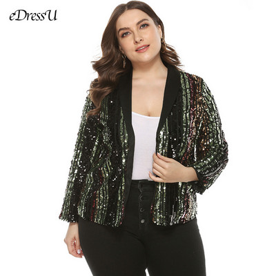 Liela izmēra jaka Sieviešu sequins jaka Modes mētelis Augstas kvalitātes jaka JAUNA jaka Ikdienas Streetwear Party Club jaka OSH-19469