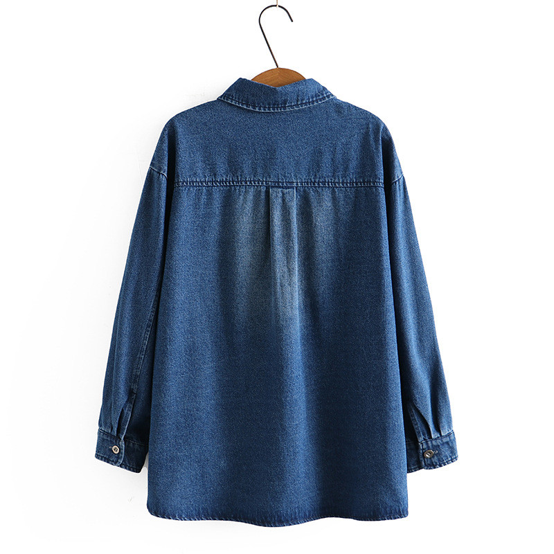 Új 2022 női tavaszi őszi nagy méretű kabát Női farmernadrág viselése nagy hosszú ujjú pamut zseb farmerkabát 3XL 4XL 5XL 6XL