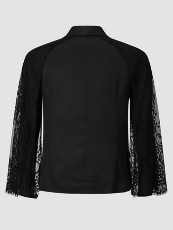 Finjani Jackets Plus Size Γυναικεία Ρούχα Διπλό μανίκι Κοίλο δαντέλα μαύρο κοστούμι μόδας Γυναικείο παλτό γραφείου