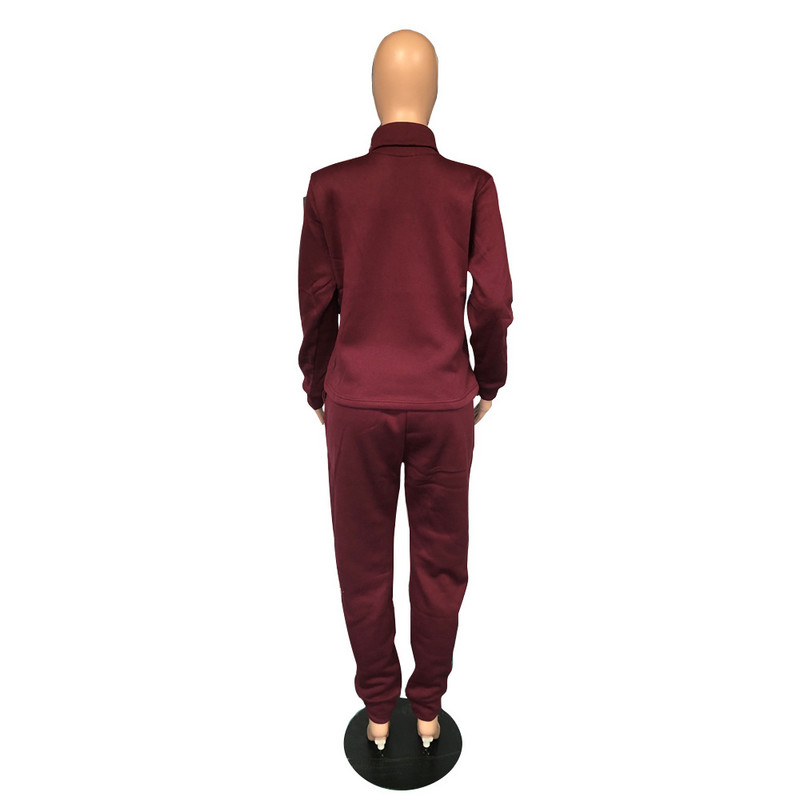 CM.YAYA Active Plus Size L-5XL Sieviešu komplekts ar bruņurupuču apkakli, topi Jogger bikses, atbilstošs komplekts treniņtērps Fitness divdaļīgs komplekts.