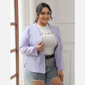 Dámske sako s dlhým rukávom, jar a jeseň, ležérne, s otvoreným predným šálovým golierom a golierom, veľké veľkosti