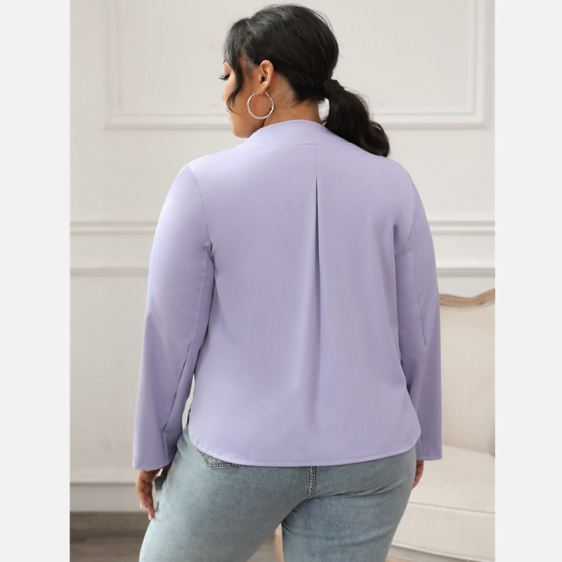 Dámske sako s dlhým rukávom, jar a jeseň, ležérne, s otvoreným predným šálovým golierom a golierom, veľké veľkosti