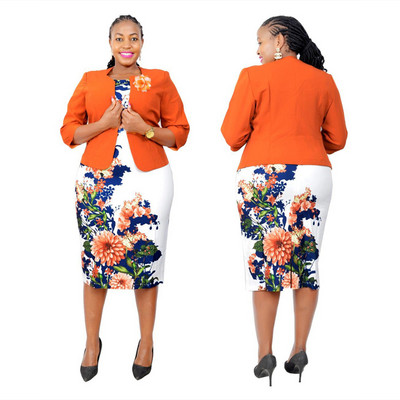 2021. gada jauns, karsts izpārdošanas afrikāņu stila lielizmēra vienkrāsains mētelis bez korsāžas un apdrukas tērpa divdaļīgs komplekts sievietēm