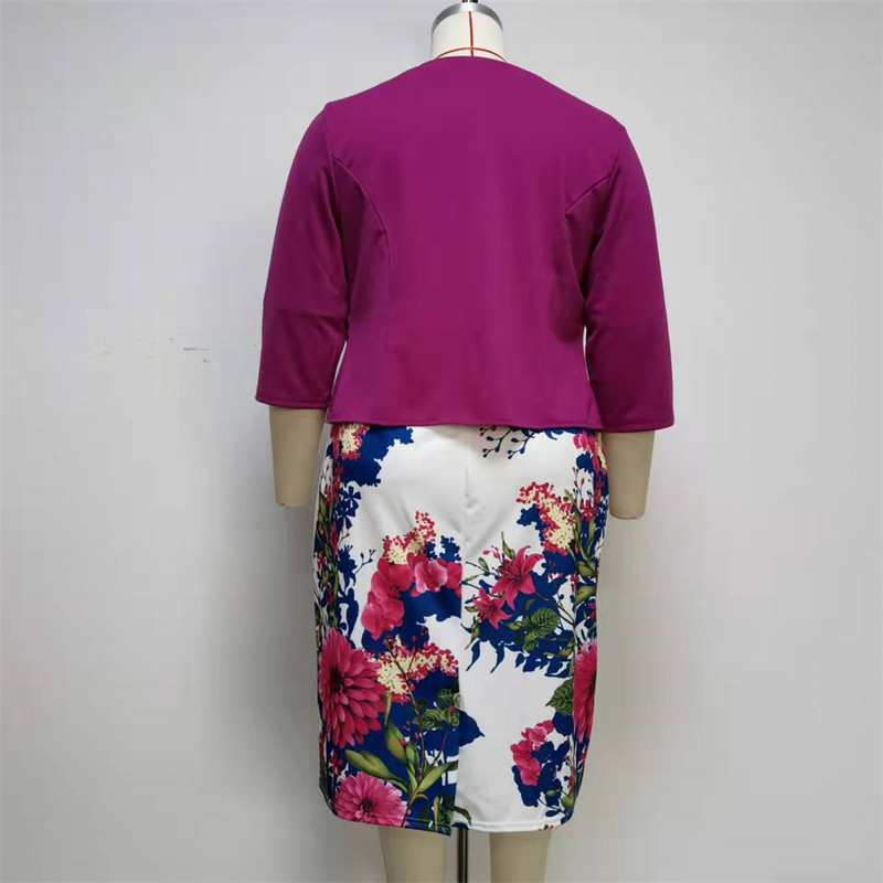 2021. gada jauns, karsts izpārdošanas afrikāņu stila lielizmēra vienkrāsains mētelis bez korsāžas un apdrukas tērpa divdaļīgs komplekts sievietēm