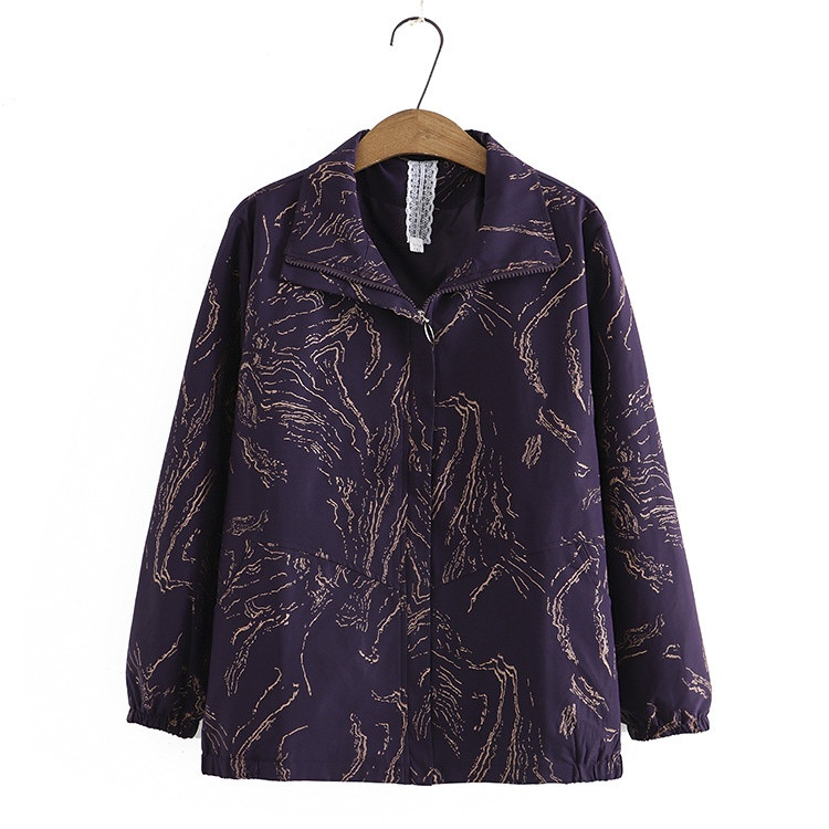 Liela izmēra 2XL-5XL sieviešu rudens ziemas jakas ar garām piedurknēm lielizmēra gudrs ar apdruku A-līnijas virsdrēbes