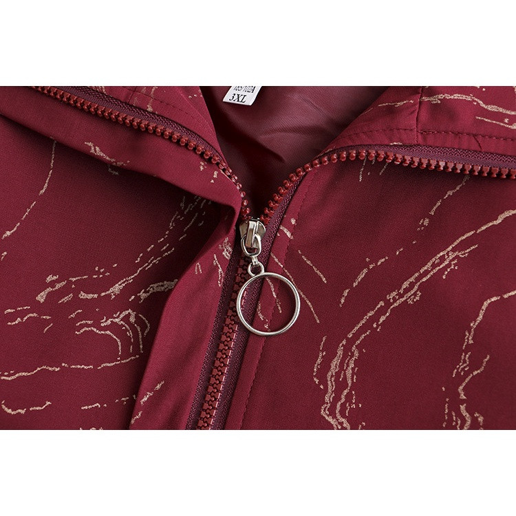 Liela izmēra 2XL-5XL sieviešu rudens ziemas jakas ar garām piedurknēm lielizmēra gudrs ar apdruku A-līnijas virsdrēbes