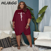 HLJ&GG Liela izmēra sieviešu divdaļīgs L-5XL ikdienišķa apdruka ar apaļu kakla augšdaļu un motociklistu šorti, treniņtērpi, modes ielas apģērbi, 2 gab.