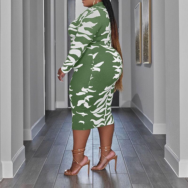 Trend lehajtható gallér gomb karcsú, nagy méretű női őszi utcai zebra mintával nyomtatott hosszú ujjú táska csípő lábszárközépig