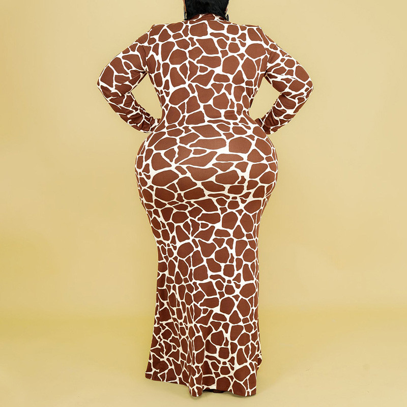 2022. gada jauna lielizmēra rudens apaļa kakla rāvējslēdzējs ar garām piedurknēm halāts, sieviešu modes apdruka