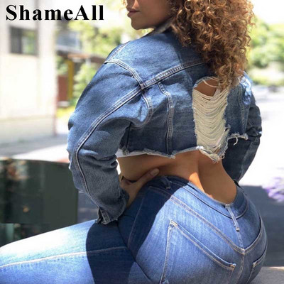 Nagy méretű utcai viselet, rojtos bojt, rövid, vágott farmer dzseki 5xl tavaszi őszi nagy mellű női szorongatott alapkabát felsőruházat