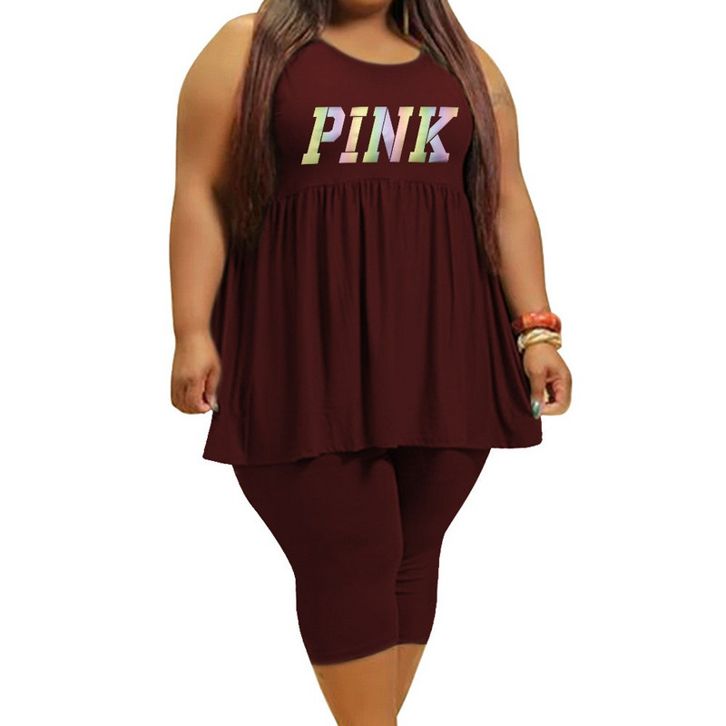 WSFEC L-4XL lielizmēra atbilstības komplekti Āfrikas sieviešu apģērbu 2023. gada vasarai, seksīgi ikdienas divu gabalu komplekti bez piedurknēm un krokām