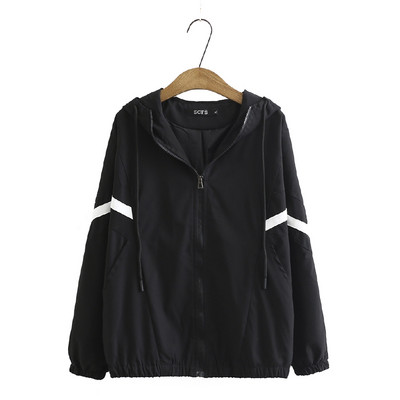 Ženske jesenske jakne s kapuljačom plus veličina XL-4XL Ženska gornja odjeća s dugim rukavima i džepovima