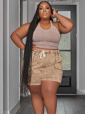 Wmstar Plus Size Two Piece Σετ Γυναικεία Νέα σε ασορτί σετ Loose Top σορτς αθλητικές φόρμες Casual Summer χονδρική Dropshipping 2023