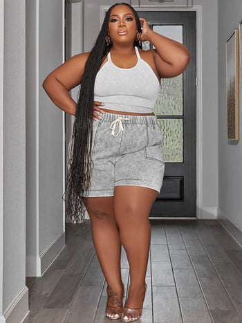 Wmstar Plus Size Two Piece Σετ Γυναικεία Νέα σε ασορτί σετ Loose Top σορτς αθλητικές φόρμες Casual Summer χονδρική Dropshipping 2023