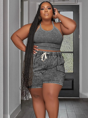 Wmstar Plus Size Two Piece Σετ Γυναικεία Νέα σε ασορτί σετ Loose Top σορτς αθλητικές φόρμες Casual Summer χονδρική Dropshipping 2023