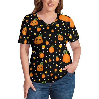 White Skulls 3D Print T krekls Sieviešu Helovīna ballīte T krekli Modes ar īsām piedurknēm Smieklīgi ikdienišķs V veida kakla izgriezums vasaras lielizmēra apģērbs