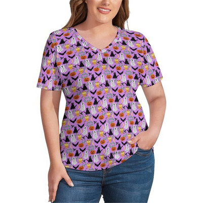 White Skulls 3D Print T krekls Sieviešu Helovīna ballīte T krekli Modes ar īsām piedurknēm Smieklīgi ikdienišķs V veida kakla izgriezums vasaras lielizmēra apģērbs