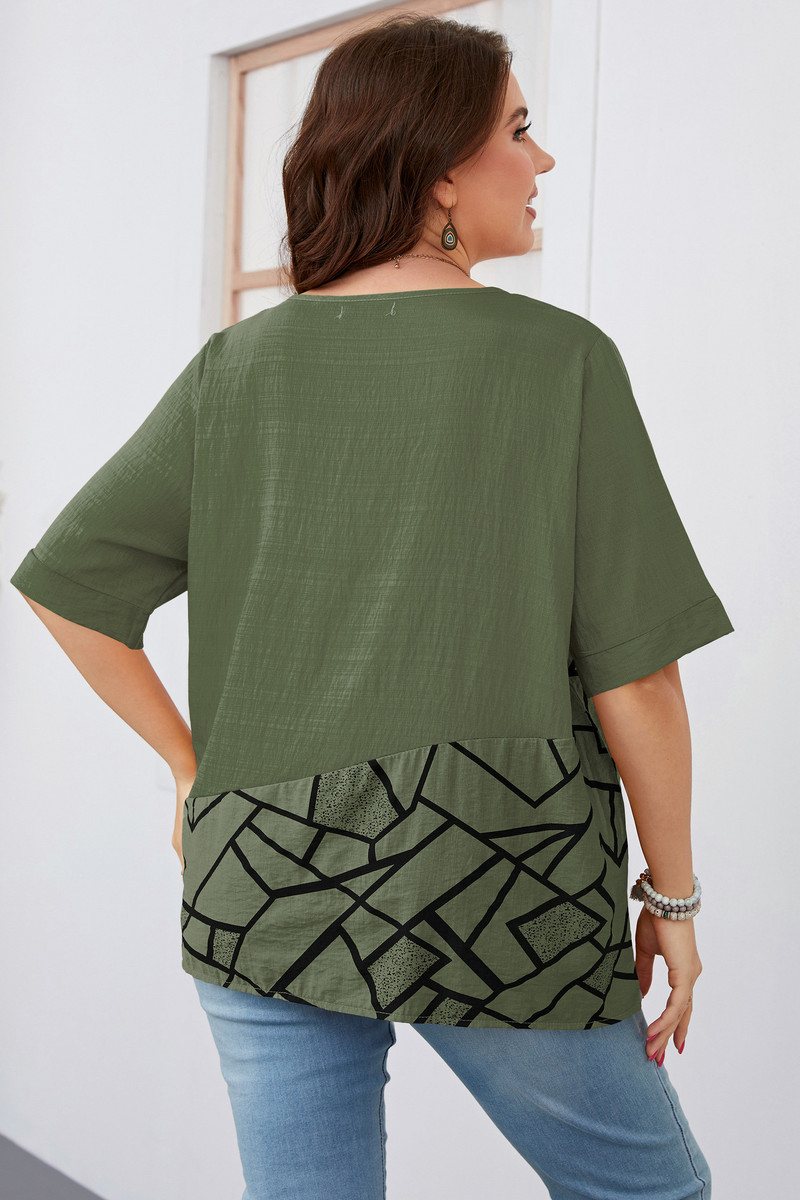 plus izmēra topi 3XL 2022 Piecu punktu īsās piedurknes Apaļas apkakles temperaments Vienkrāsains lielizmēra krekls sieviešu T-krekls