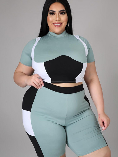 Trenirke velikih Ljetna odjeća za žene 2023. Sportski top i kratke hlače Dvodijelni set odijela za veće veličine Veleprodaja Dropshipping