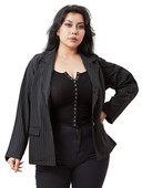 Μακρύ μανίκι άνοιξη Casual Blazer Γυναικεία Loose Fit Διπλό ριγέ πέτο Παλτό γραφείου Γυναικείο Μπουφάν μεγάλου μεγέθους 4XL