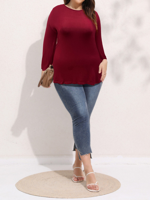 Tricouri Finjani Plus Size Y2k Moda Fără spate Tricou pentru femei Roz și Claret Trim Înălțime Elasticitate Top