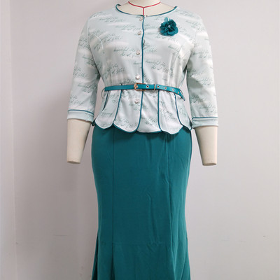 Karstā izpārdošana, 2021. gada Āfrikas tītara stila lielizmēra apdrukāta vērtnes augšdaļa un tērps sievietēm