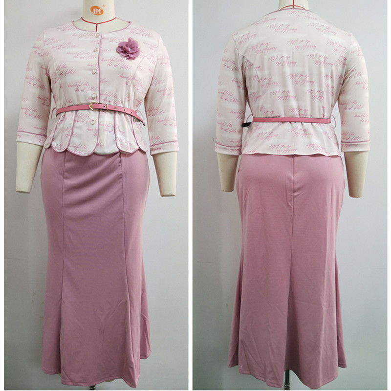 Karstā izpārdošana, 2021. gada Āfrikas tītara stila lielizmēra apdrukāta vērtnes augšdaļa un tērps sievietēm