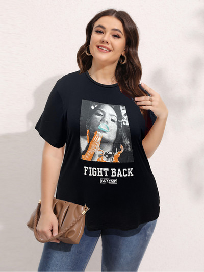 Finjani γυναικεία μπλουζάκια με σχήμα και γράμμα γραφικά μπλουζάκια για ώμους Plus Size 2023 Summen φαρδιά γυναικεία ρούχα