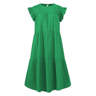 Nyári ruha, nagy méretű női VONDA 2023 Bohém Sundress Alkalmi, bő nyakú, laza pamut fodros ruhák ünnepi parti Vestidos