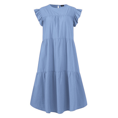 Nyári ruha, nagy méretű női VONDA 2023 Bohém Sundress Alkalmi, bő nyakú, laza pamut fodros ruhák ünnepi parti Vestidos