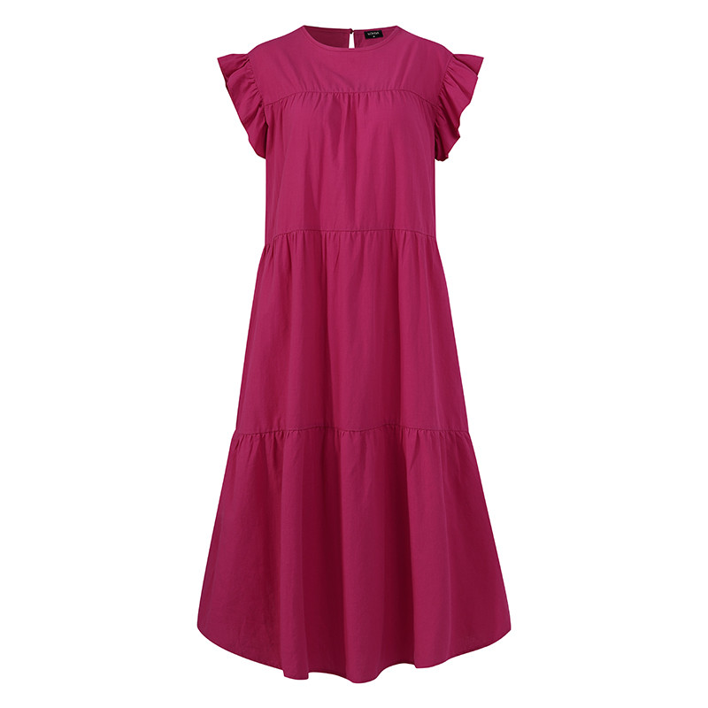 Nyári ruha, nagy méretű női VONDA 2023 Bohém Sundress Alkalmi, bő nyakú, laza pamut fodros ruhák ünnepi parti Vestidos