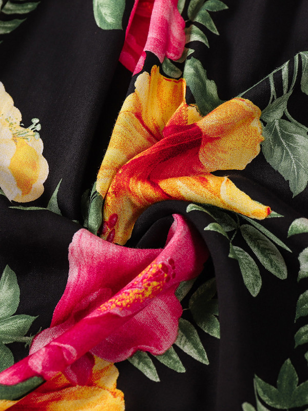 Finjani lielizmēra druka uz pleciem kleita līdz ceļgalam ar kroku aprocēm Sieviešu brīvas taisnas kleitas