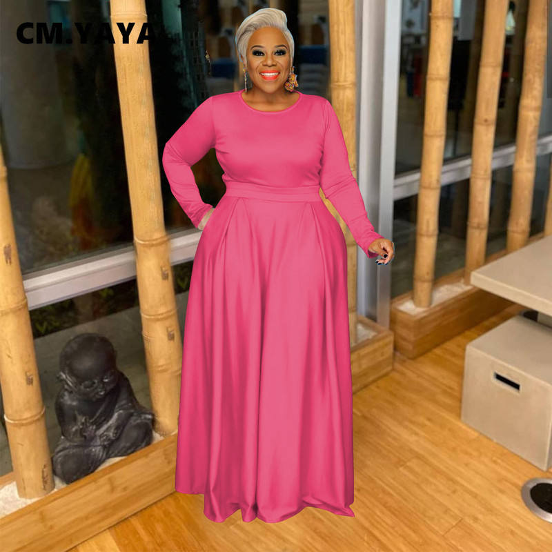 CM.YAYA téli tavaszi nagy méretű női szett, hosszú ujjú póló, széles szárú szoknya nadrág, amelyhez két 2 részes készlet ruhák tréningruha