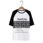 Γυναικεία χαριτωμένα καλοκαιρινά μπλουζάκια με στάμπα σε μεγάλο μέγεθος Γυναικεία μπλουζάκια vintage μόδας