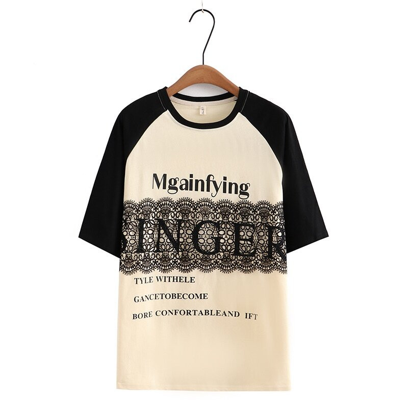 Γυναικεία χαριτωμένα καλοκαιρινά μπλουζάκια με στάμπα σε μεγάλο μέγεθος Γυναικεία μπλουζάκια vintage μόδας