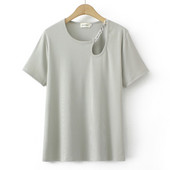 Liela izmēra T-krekls Sieviešu apģērbi Metāla ķēde dobi vienkrāsaini T-krekli ar īsām piedurknēm izliekti topi 2023. gada vasara