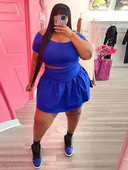 ZJFZML ZZ Liela izmēra L-5XL Divdaļīgs komplekts Sieviešu sporta kostīms, stingrs ar īsām piedurknēm apgriezts augšpuse un kroku svārki vairumtirdzniecība dropshipping